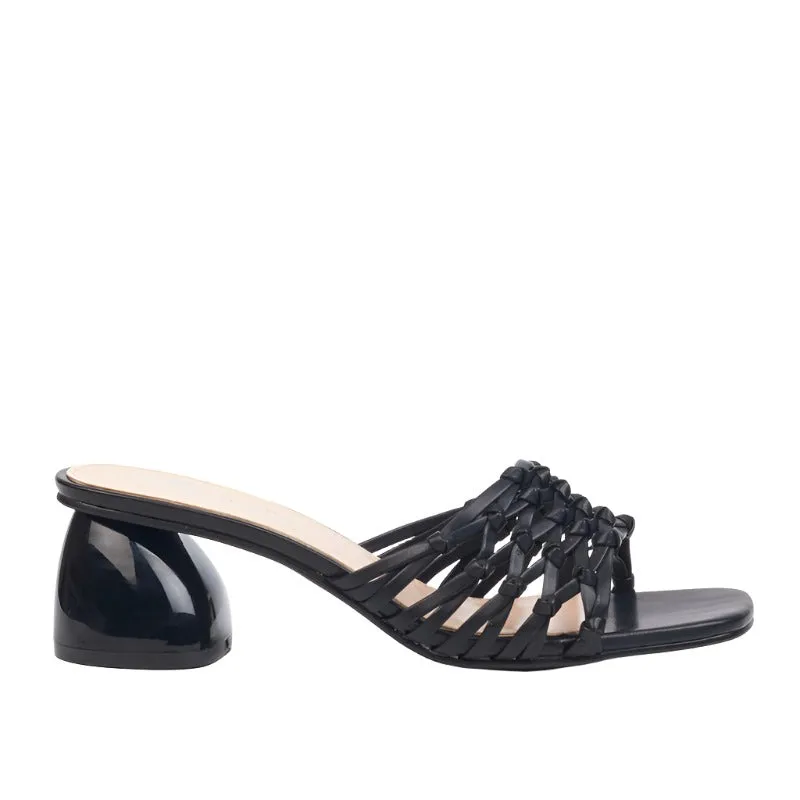 Butterfly Stripped Sandal- Black
