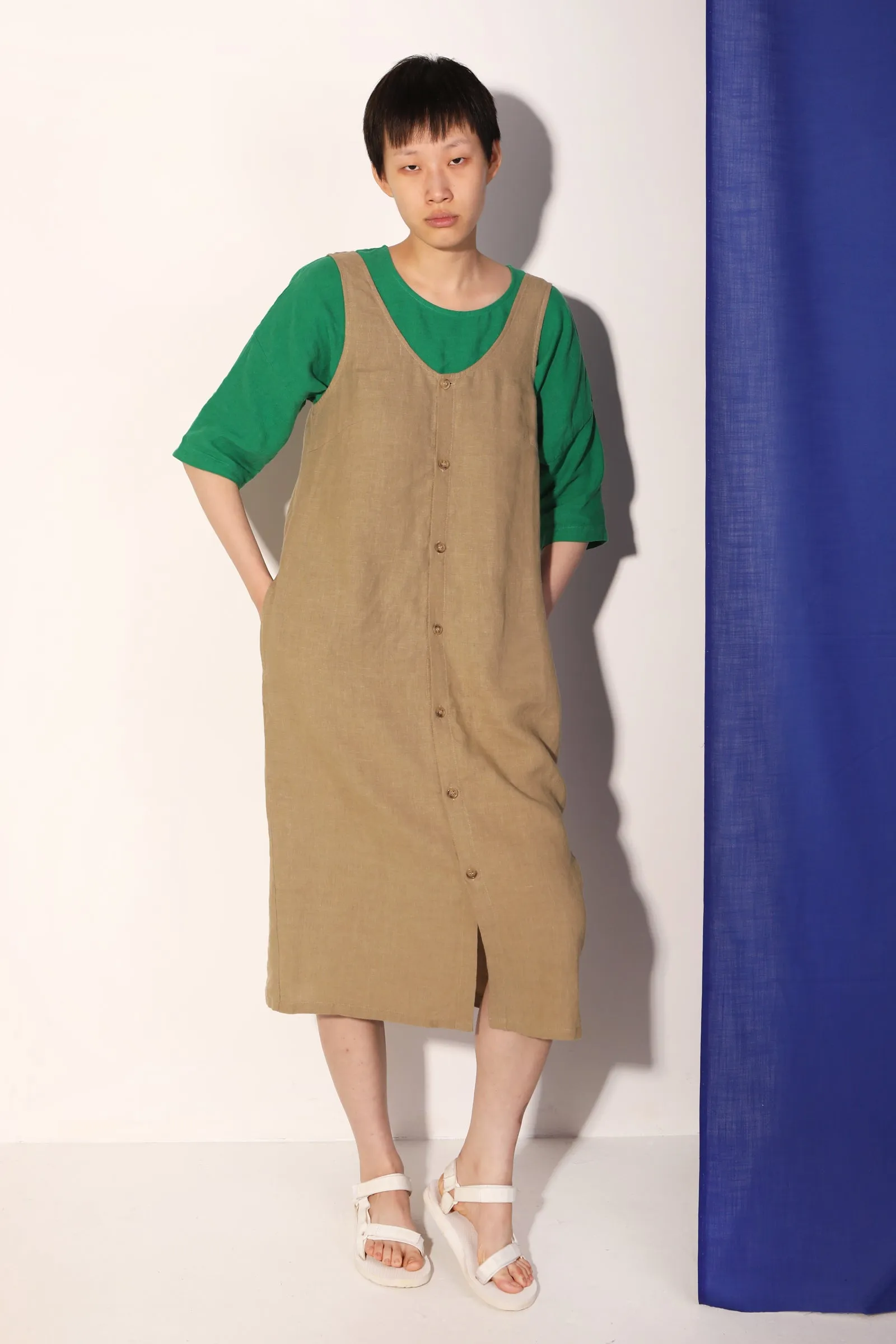 Button Front Slip Stone