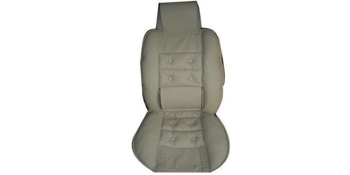 Car Seat Cover Delux Cushion Tan 1Pc