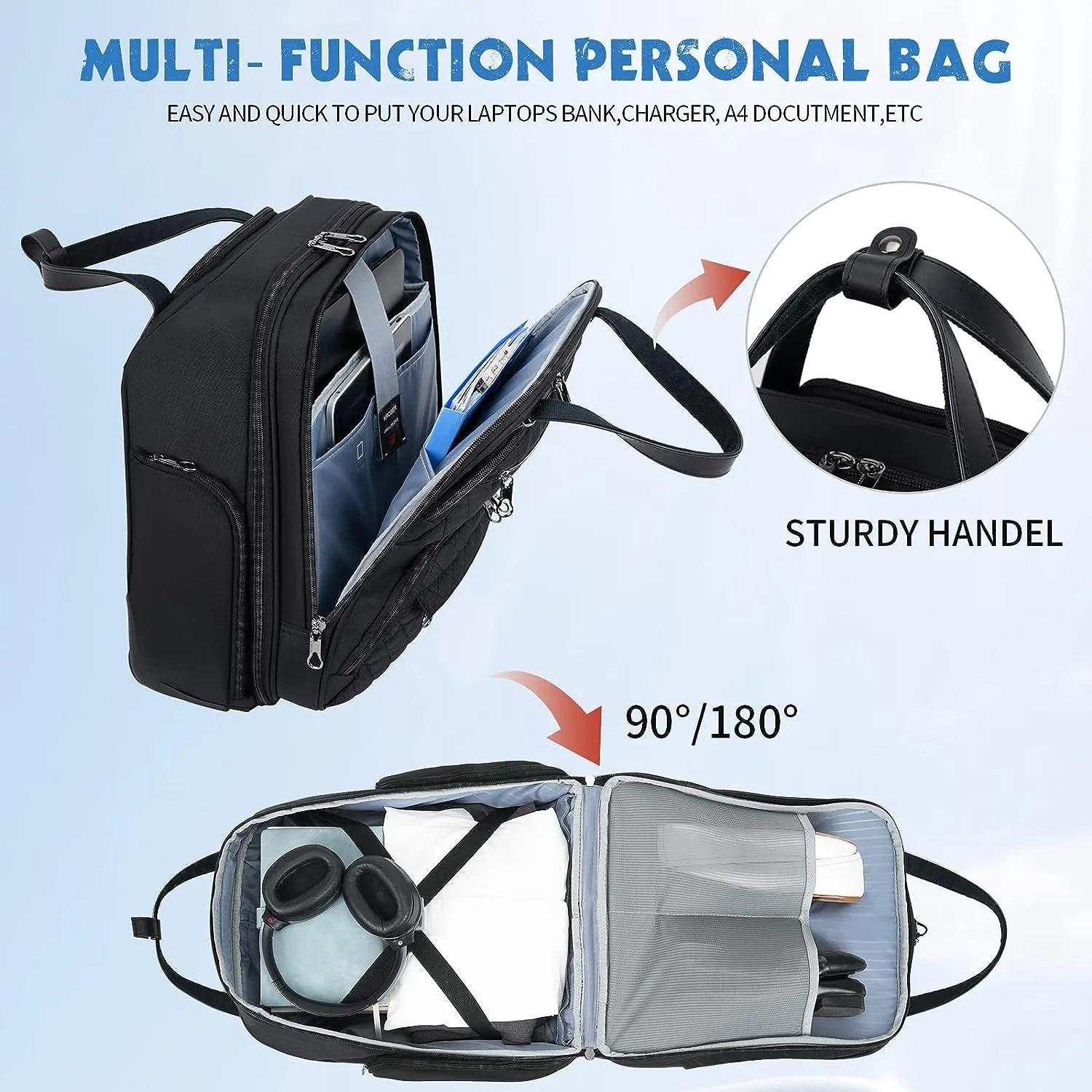 Carry On Underseat Multi-functional 16-inch Lightweight Suitcase