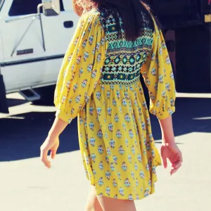 Cedar Grass Dress in Mustard