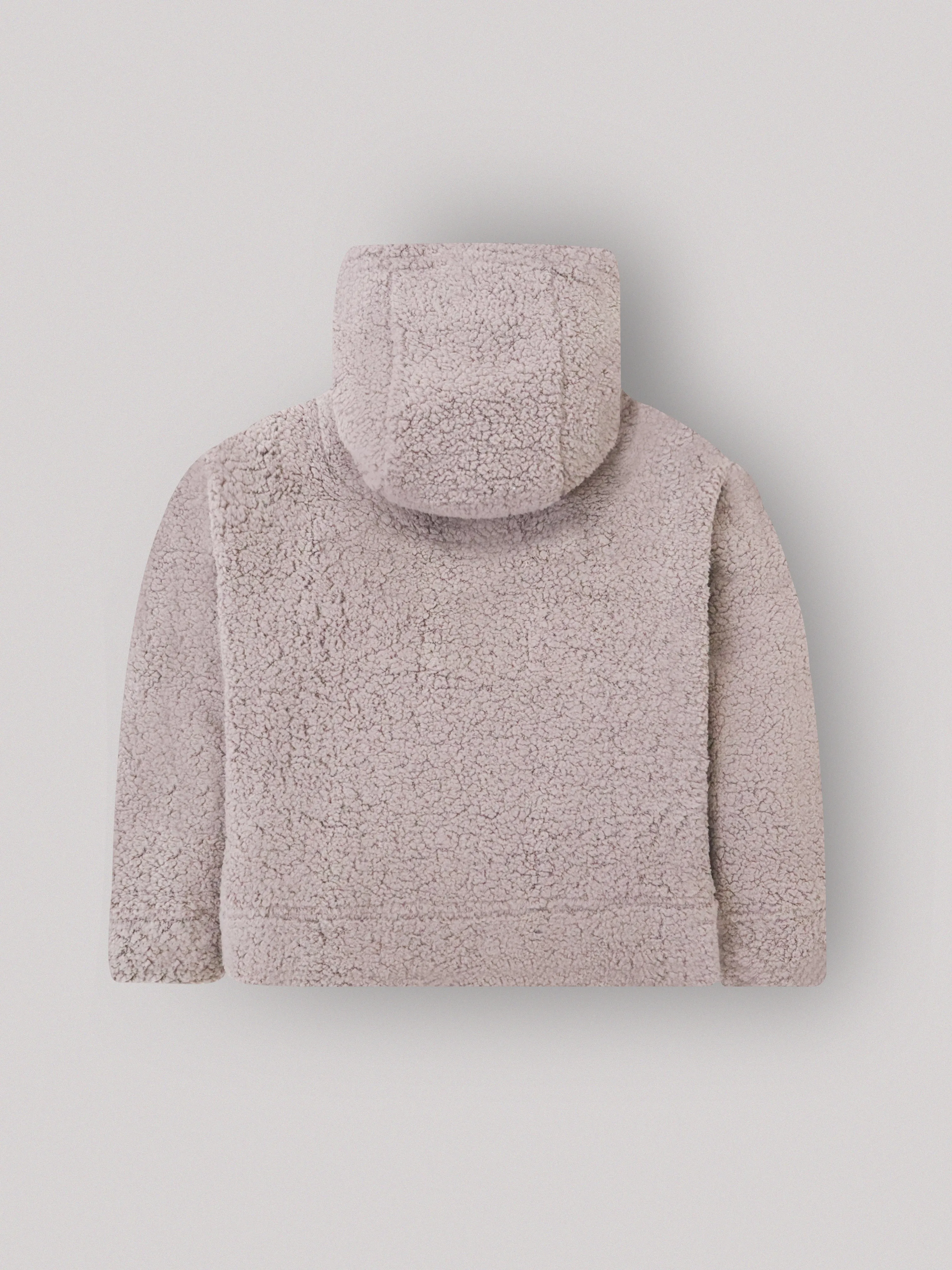 Cherry Crumble Beige Solid 100% Polyester Full Sleeves Hooded Casual Wear Easy Fit Applique With Embroidery Winter Hoodie For Boys & Girls