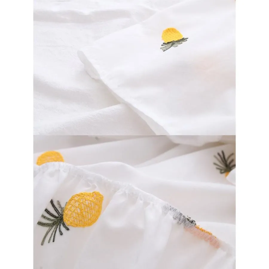 Cherry Strawberry Pineapple Embroidery A-line Pleated Skirt J30024