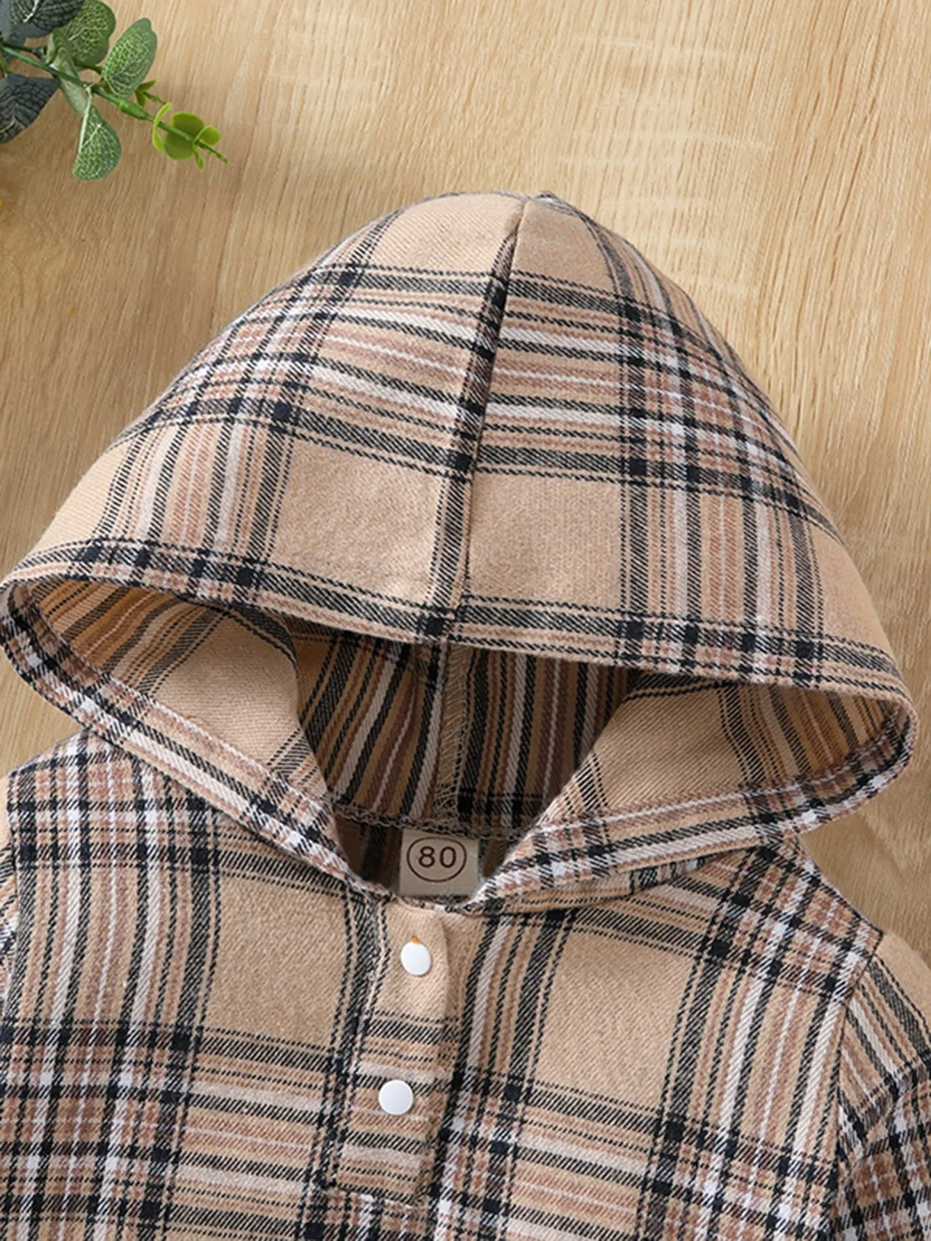 Children's Casual Plaid Long-sleeved Hooded Sweatshirt Pant Set Autumn And Winter