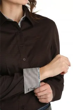 Cinch Women's Stretch Tonal Print Long-Sleeve Button-Down Western Shirt