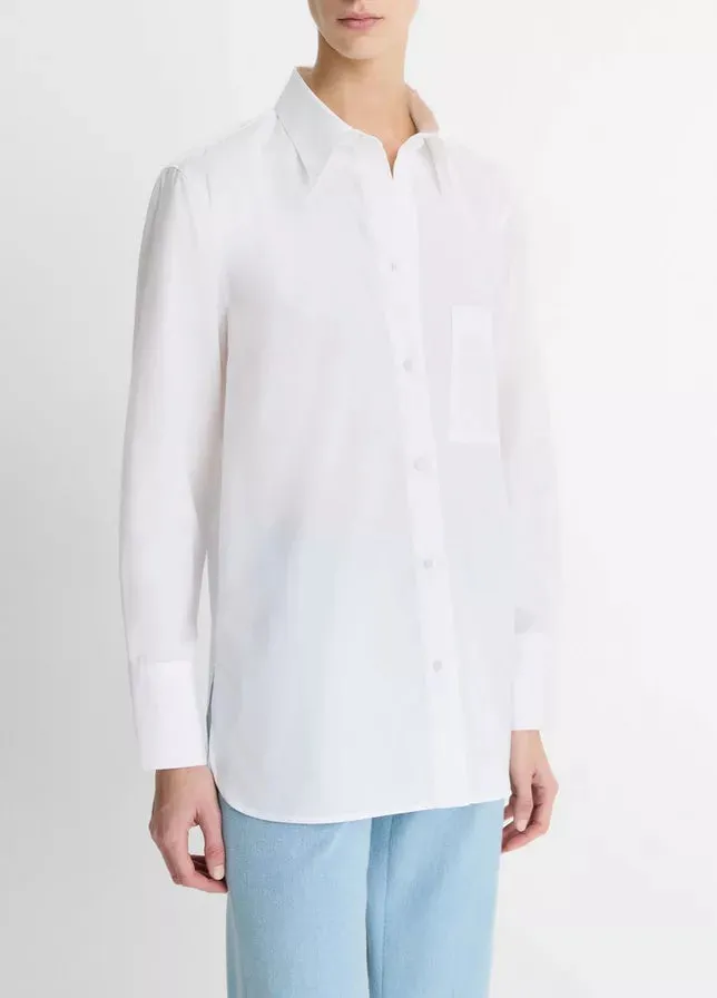Cotton Relaxed Straight Shirt Optic White