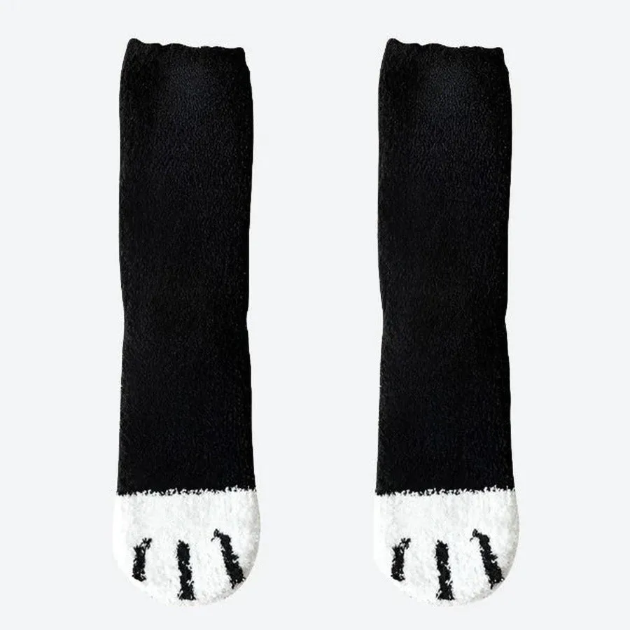 Cozy Fuzzy Animal Paw Socks