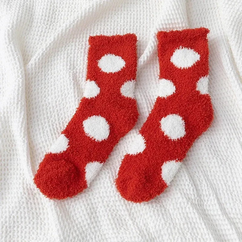 Cozy Polka Dot Woolen Socks