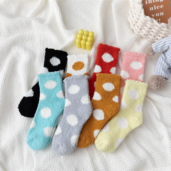 Cozy Polka Dot Woolen Socks