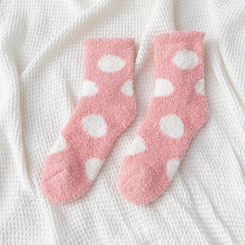 Cozy Polka Dot Woolen Socks