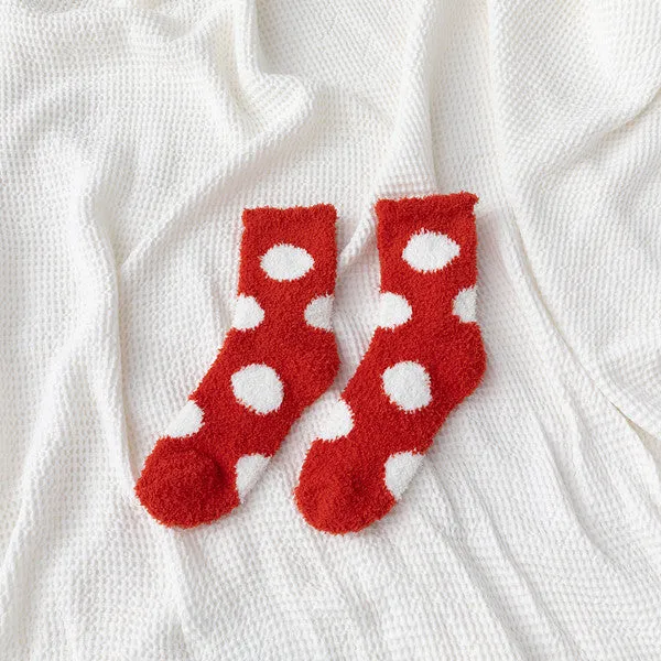 Cozy Polka Dot Woolen Socks