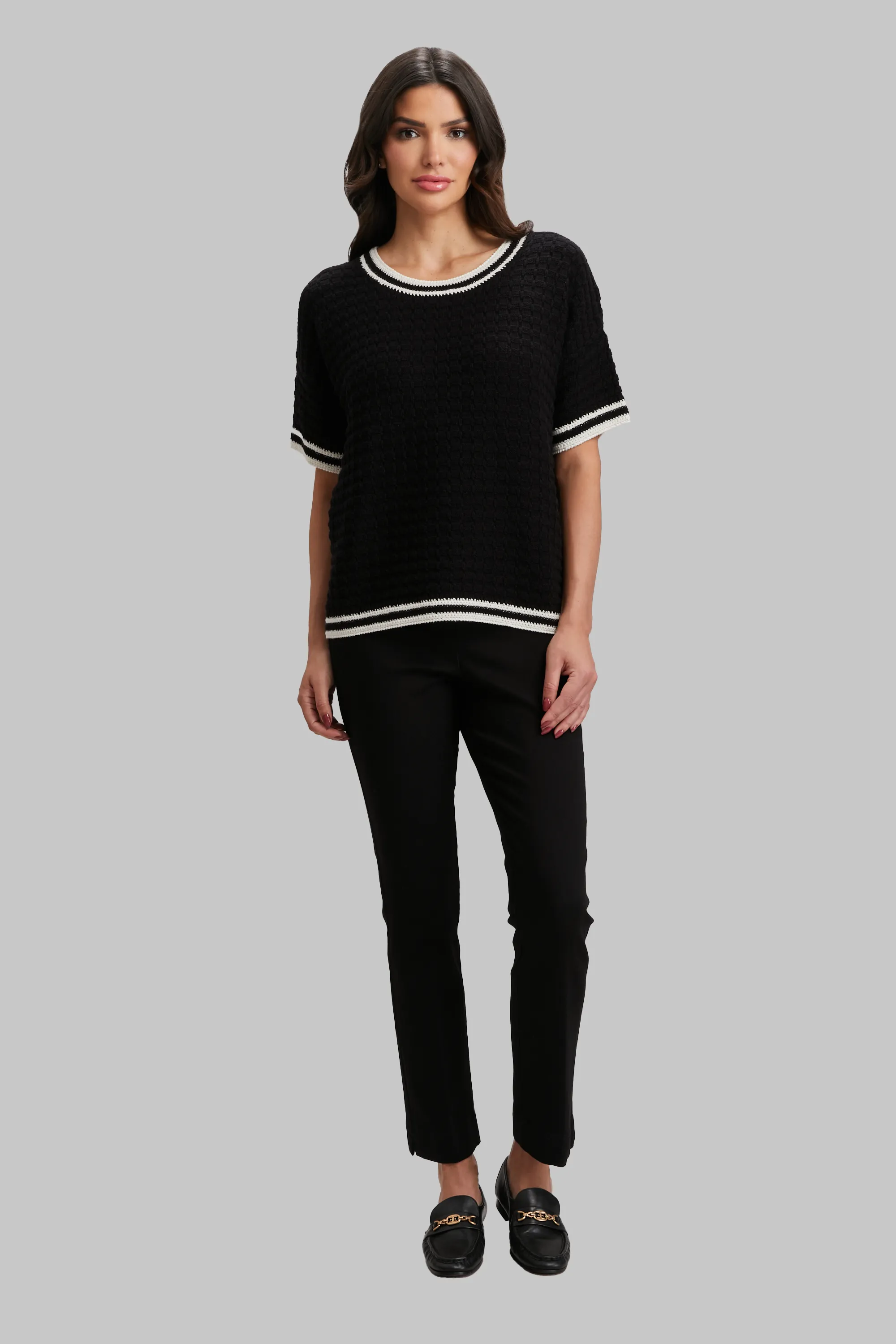 Crochet Detail Relaxed Crew - FINAL SALE