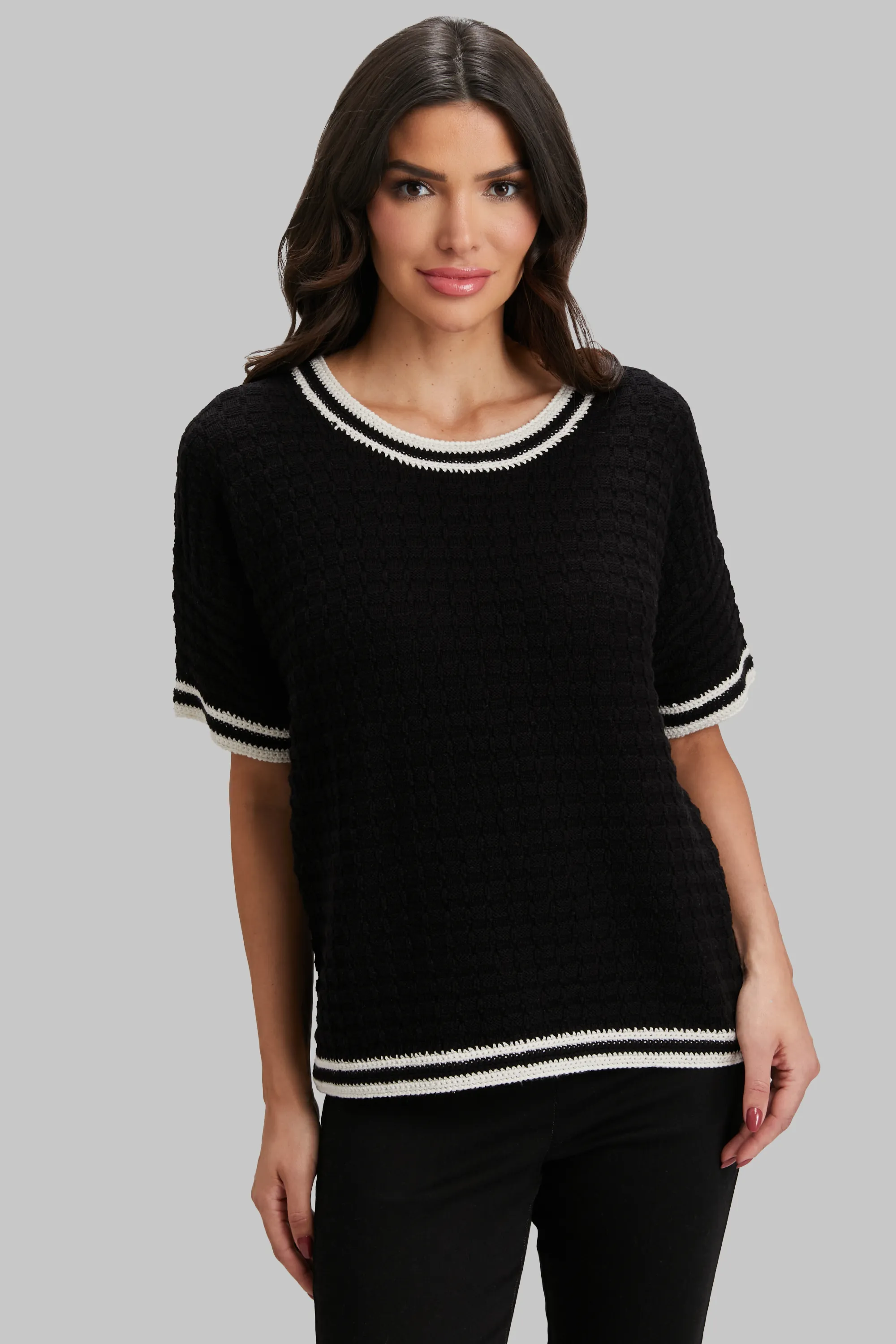 Crochet Detail Relaxed Crew - FINAL SALE
