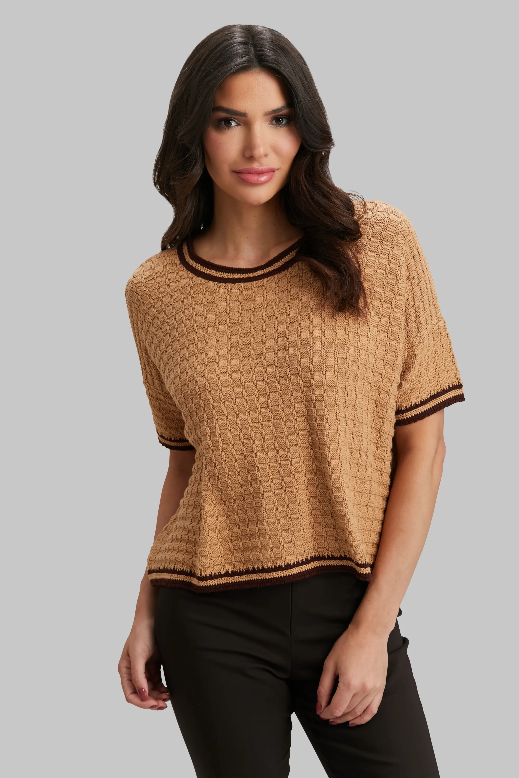 Crochet Detail Relaxed Crew - FINAL SALE