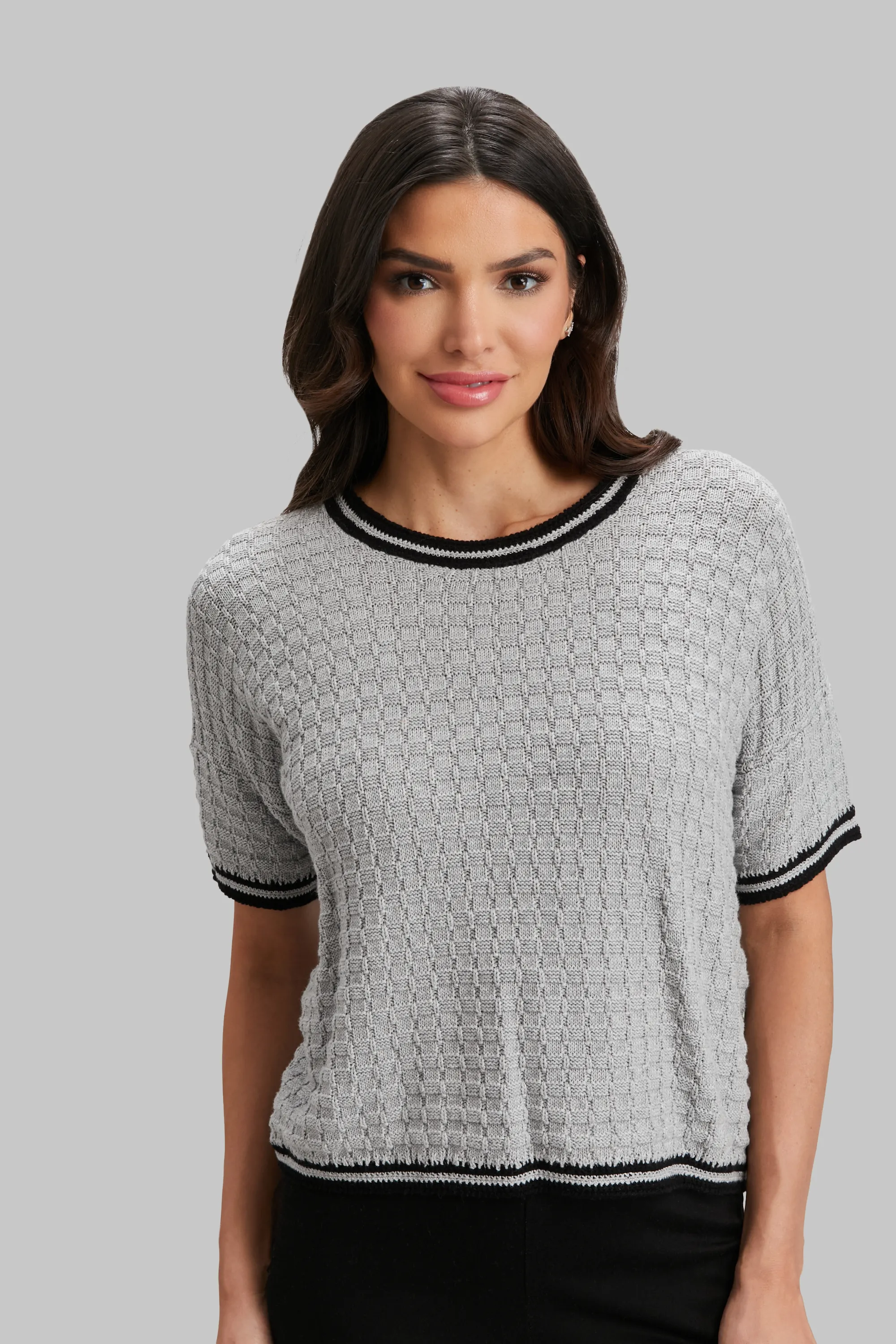 Crochet Detail Relaxed Crew - FINAL SALE