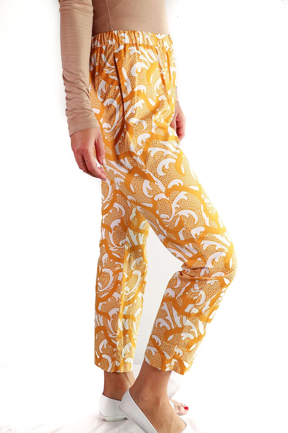 Dries Van Noten - Mustard and White Palmira Pant - 38