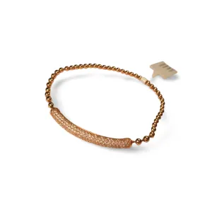Fabulous DeHaho Paved Diamond Beaded Balls Slip-On Slip On Bangle Bracelet