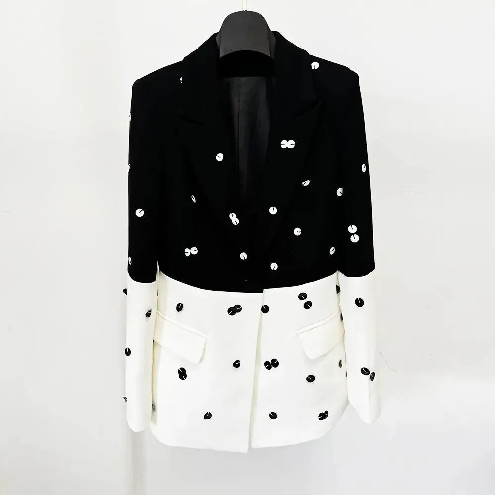 Fashionable Sequin Suit Jacket - Stylish Evening Blazer