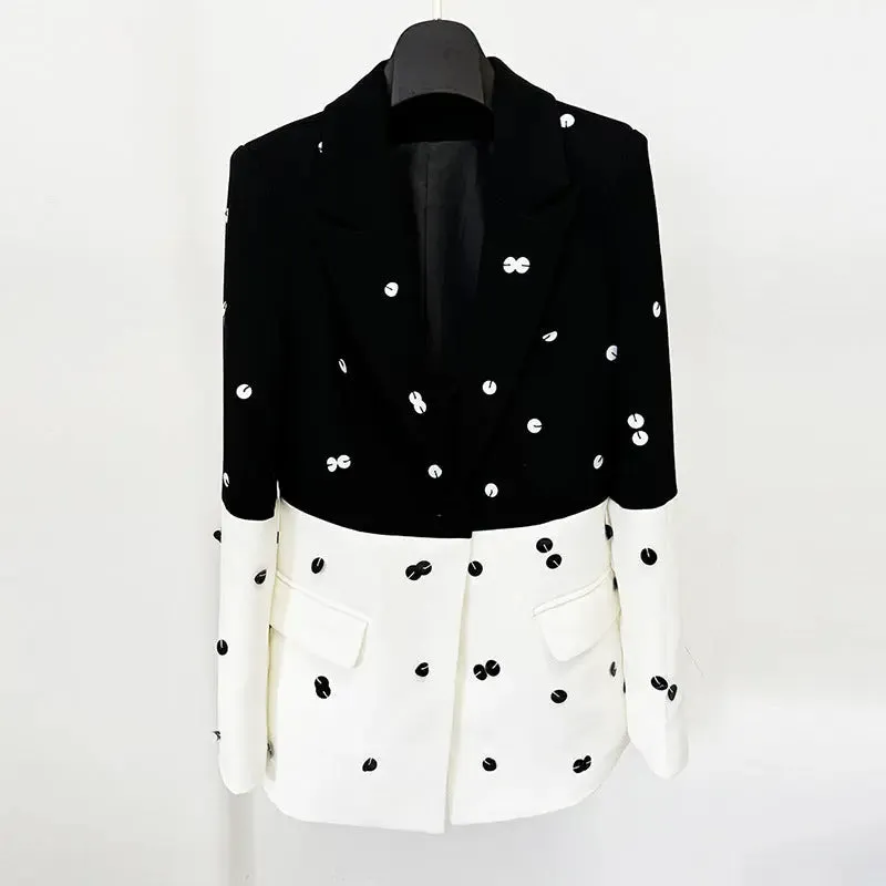 Fashionable Sequin Suit Jacket - Stylish Evening Blazer
