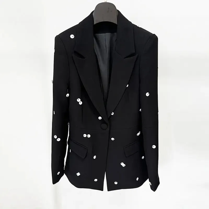 Fashionable Sequin Suit Jacket - Stylish Evening Blazer