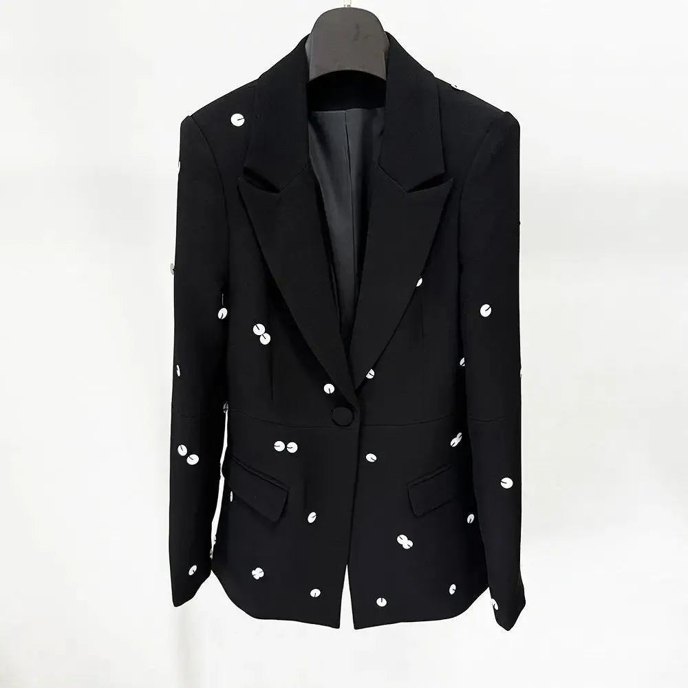 Fashionable Sequin Suit Jacket - Stylish Evening Blazer