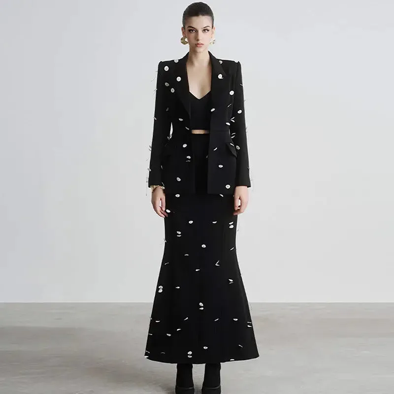 Fashionable Sequin Suit Jacket - Stylish Evening Blazer