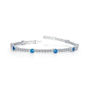 Flexible Blue Topaz Bracelet in Sterling Silver