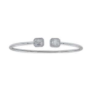 Flexible Diamond Cluster Cuff Bracelet