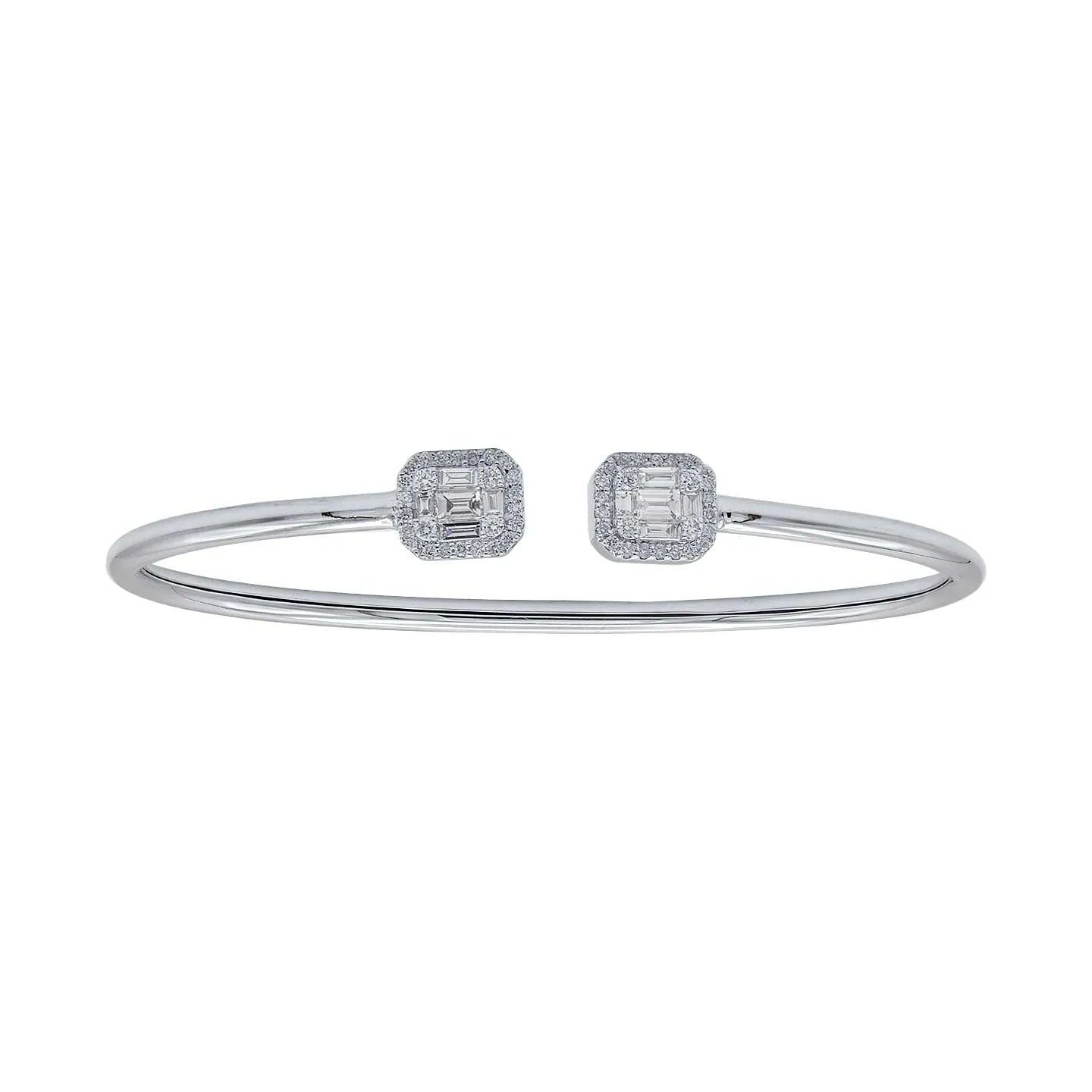 Flexible Diamond Cluster Cuff Bracelet