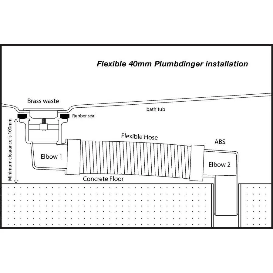 Flexible Plumbdinger - Chrome Plated Brass Plug 40mm