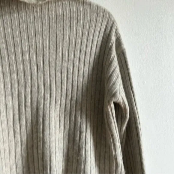Frank &amp; Oak Sz S Grey Wool Blend Ribbed High Collar Sweater
