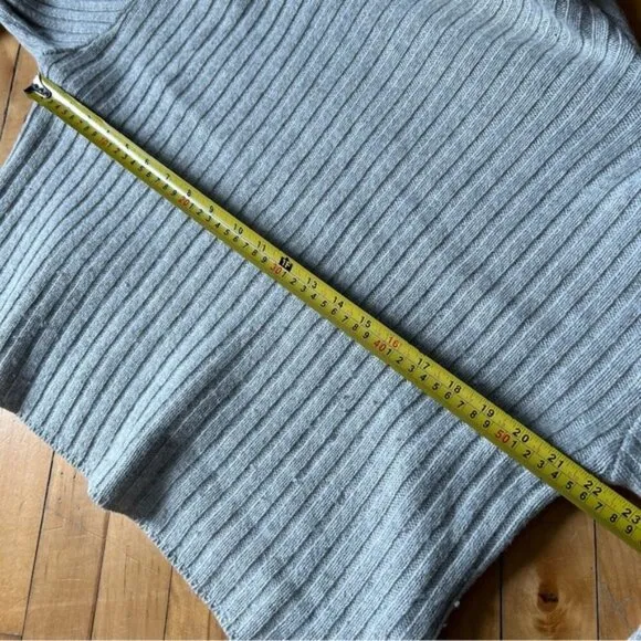 Frank &amp; Oak Sz S Grey Wool Blend Ribbed High Collar Sweater