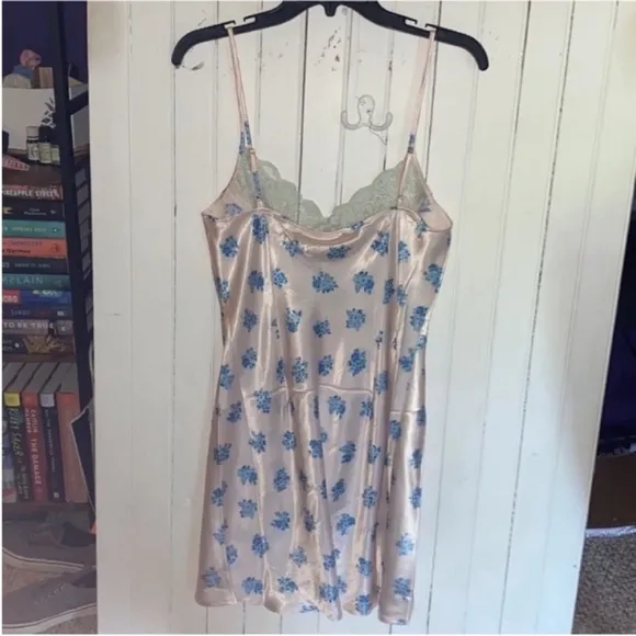 Free People HAH Let It Slip Dress Ditsy Floral French Blue Size M