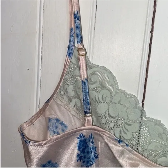 Free People HAH Let It Slip Dress Ditsy Floral French Blue Size M