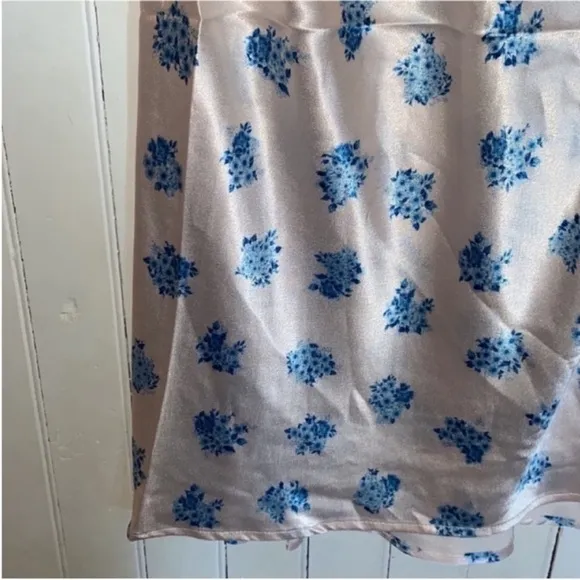 Free People HAH Let It Slip Dress Ditsy Floral French Blue Size M