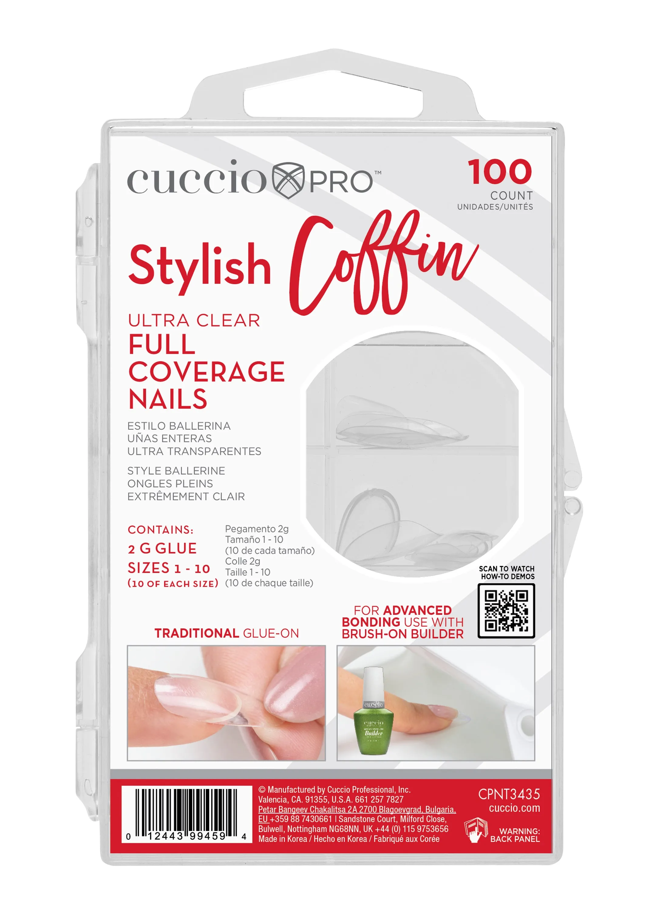 Full Coverage Nail Tips - Stylish Coffin -100 Count