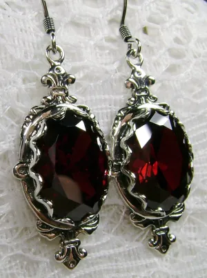 Garnet CZ Earrings, Stylish Victorian Jewelry #E18