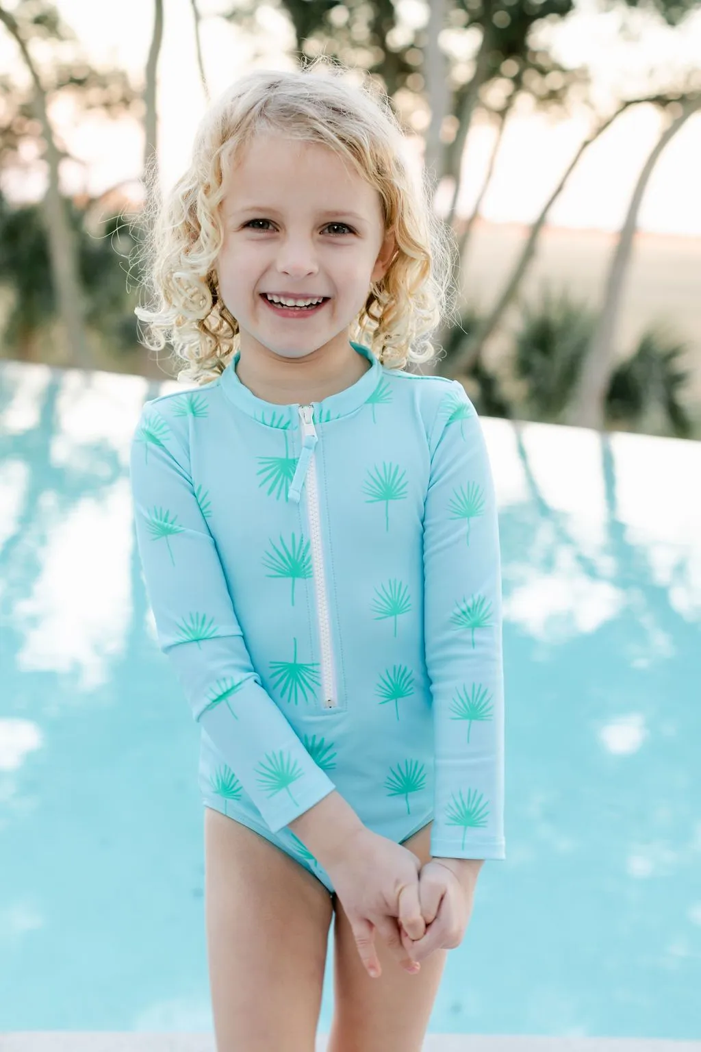 Girl's One-Piece Surf Suit Fronds Forever