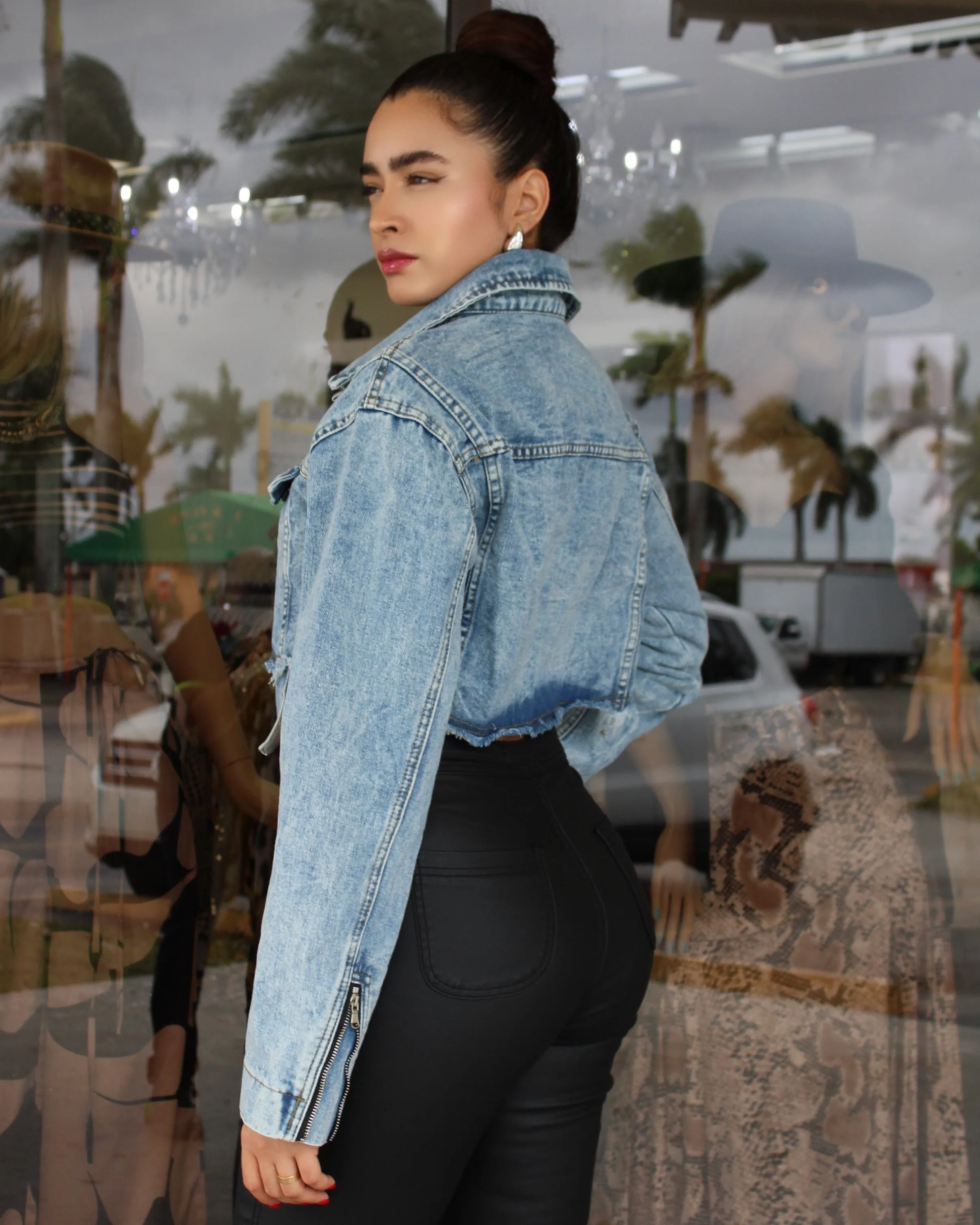 Going Somewhere Crop Denim Jacket