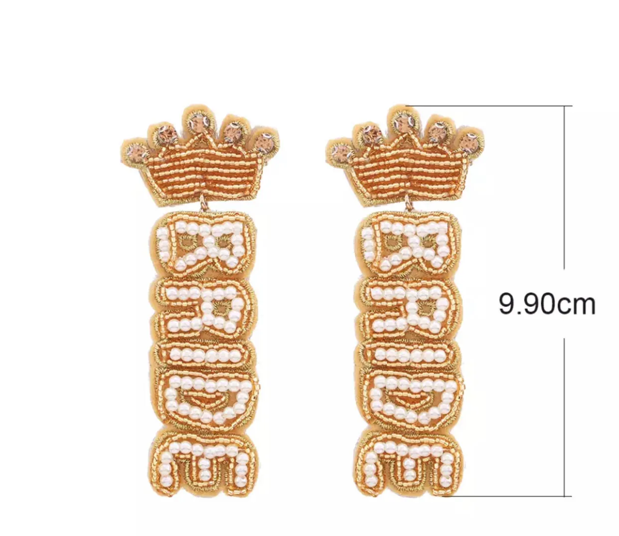 Gold & White Bride Outline Dangle Earrings | Erika Williner Designs