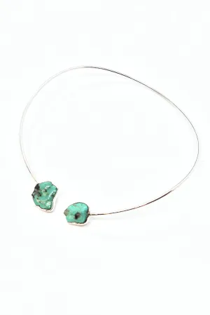Green Nevada Turquoise Sterling Silver Necklace