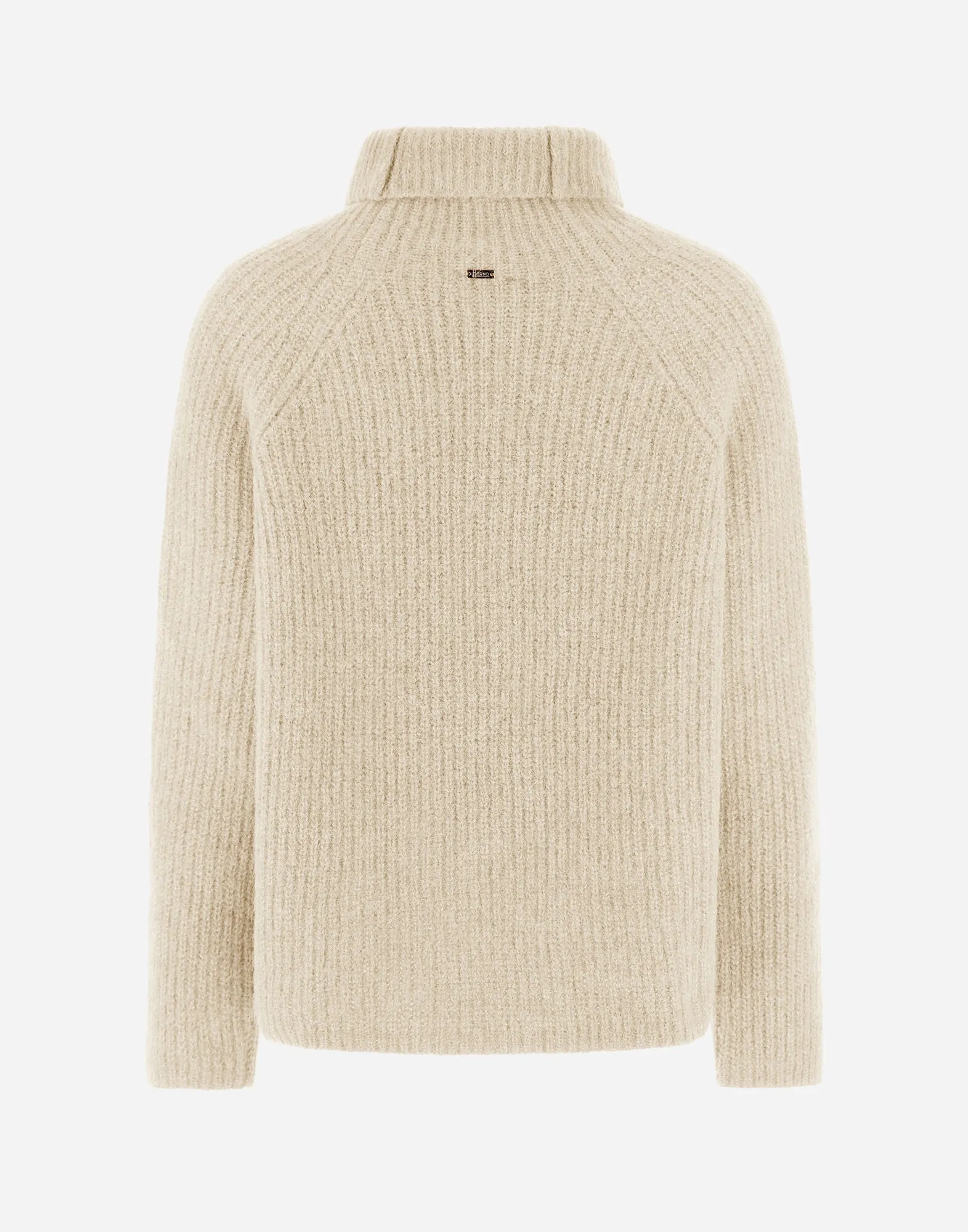 High Neck Sweater In Plain Alpaca Wool W