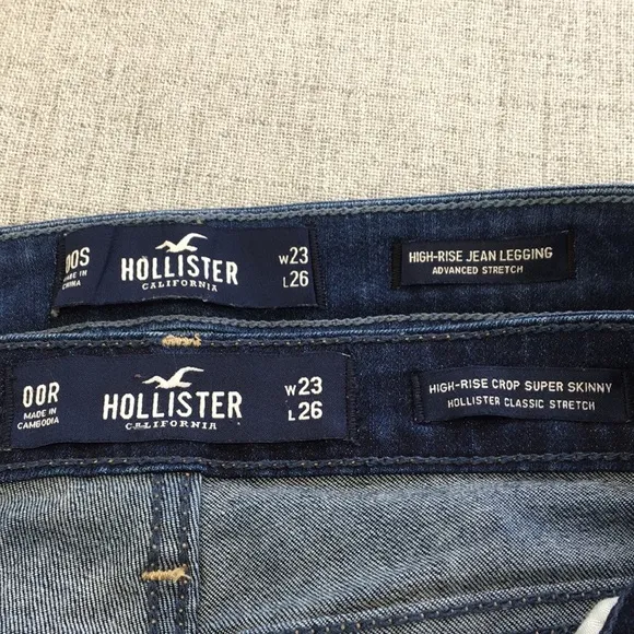 Hollister High Rise Dark/Medium Wash Jean Bundle Size 00S/R GREAT Condition
