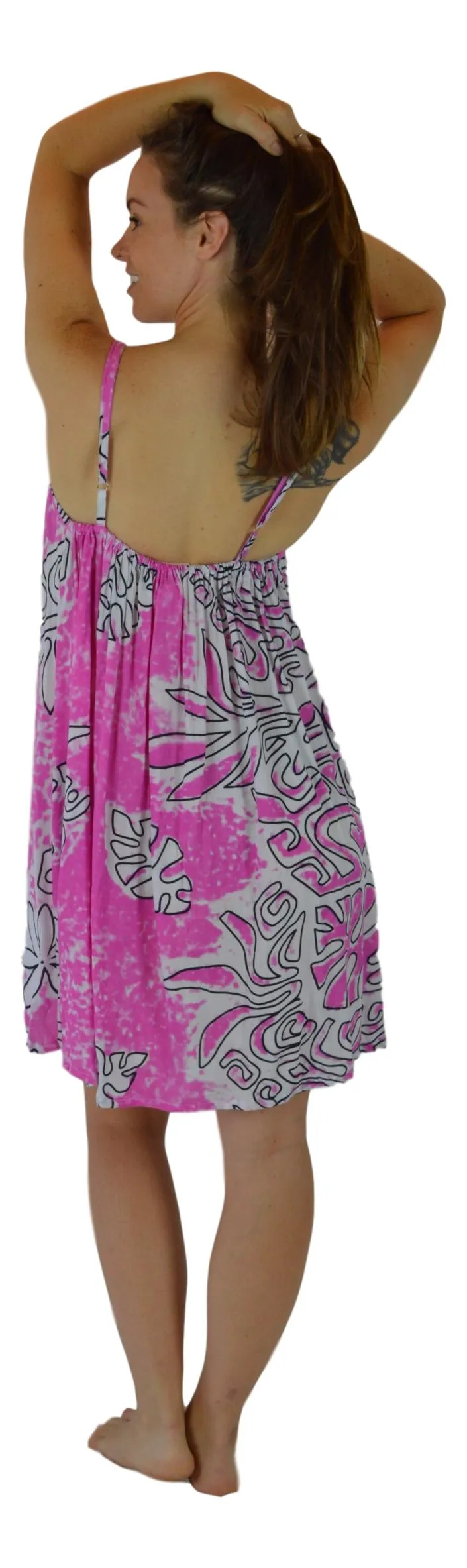 Holoholo - Bali Dress - Short - Tahitian - Pink