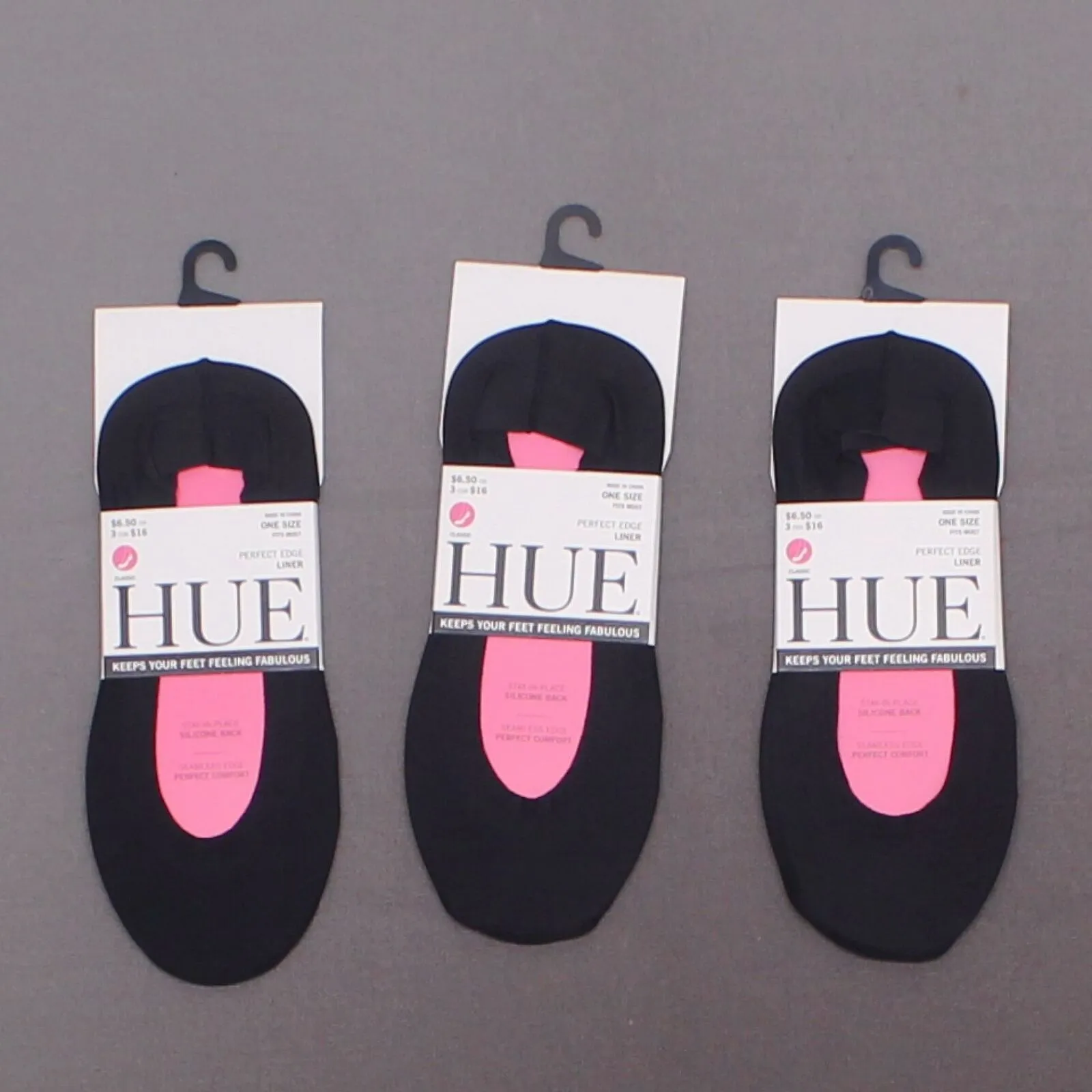 HUE Women's 3-pair Pack Perfect Edge Foot Liners