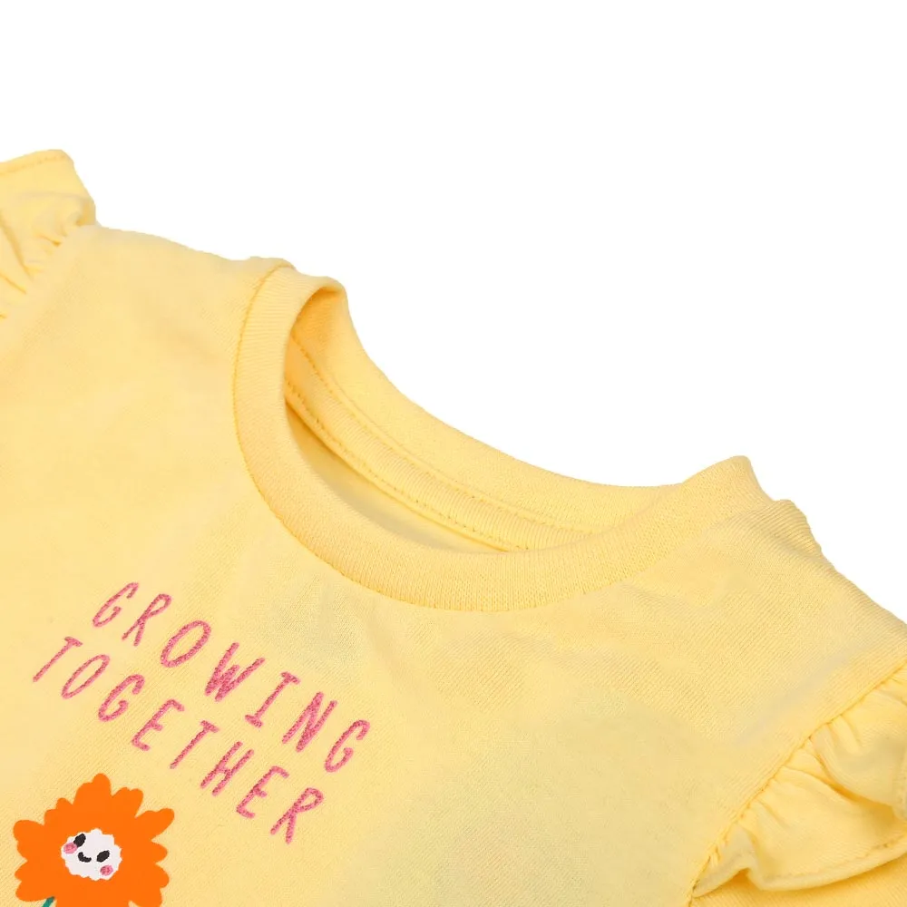Infant Girls T-Shirt Growing Together - Pastel Yel | Bachaa Party Baby Clothes Girls Tops & T-Shirts