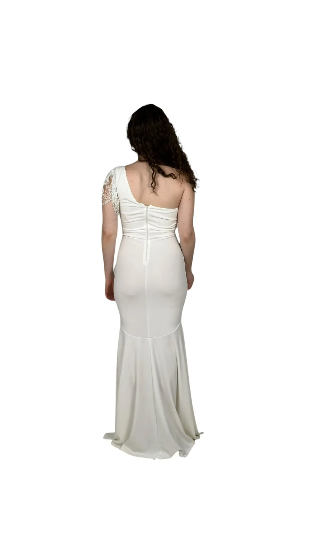 Ivory One Shoulder Maxi Dress