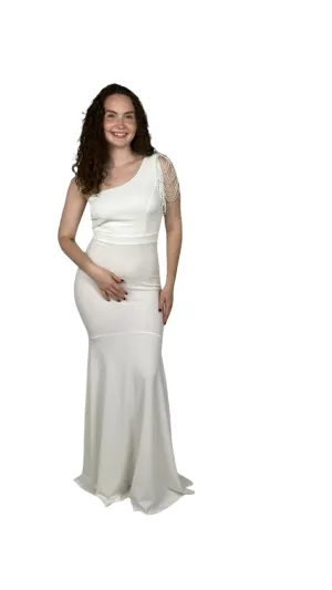 Ivory One Shoulder Maxi Dress