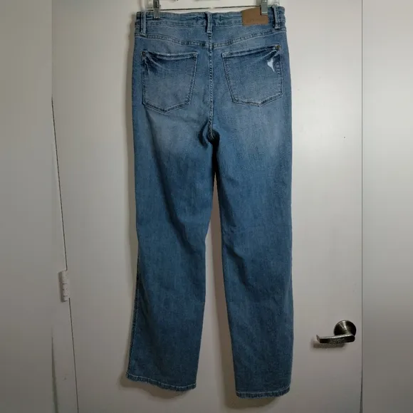 Judy Blue (Size 11/30) Medium Wash Distressed High Waisted Stretch Denim Jeans