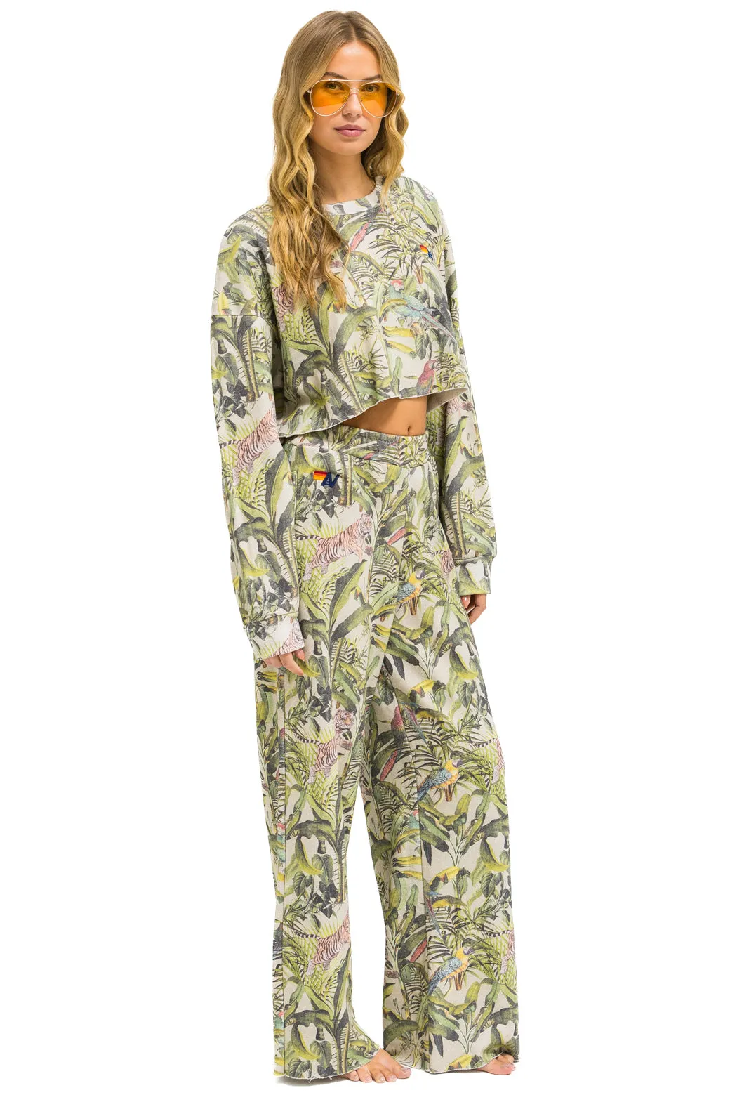 JUNGLE CROPPED CREW SWEATSHIRT RELAXED - SAND